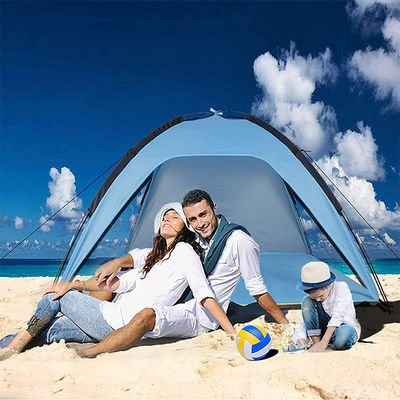 Personnes extérieures antipluies de plage de polyester de tente enduite argentée de protection solaire 3-4
