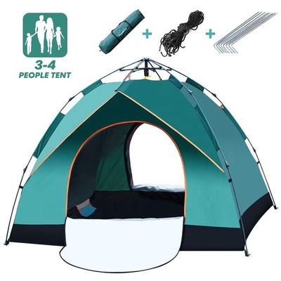 2 à une seule couche extérieurs couleur vert-foncé UV de tente de camping de 3 personnes anti