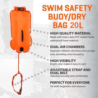 flotteur gonflable imperméable de sécurité de sac sec de la bouée du bain 18L pour des triathlètes de sports nautiques