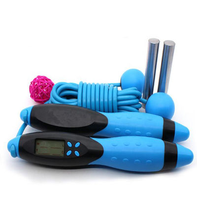 Compte réglable de calorie de Smart de poignée de silicone de corde à sauter d'exercice